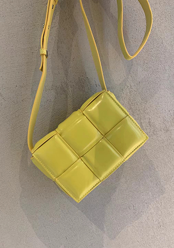 Mia Plaid Square Leather Shoulder Mini Bag Kiwi