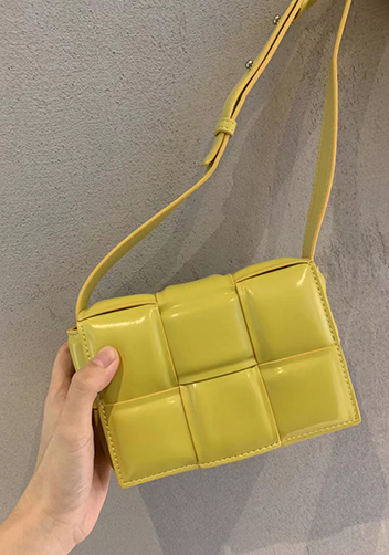 Mia Plaid Square Leather Shoulder Mini Bag Kiwi