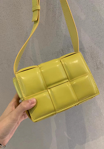 Mia Plaid Square Leather Shoulder Mini Bag Kiwi