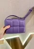 Mia Plaid Square Leather Shoulder Mini Bag Purple