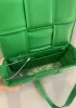 Mia Plaid Square Leather Shoulder Mini Bag Green Parakeet