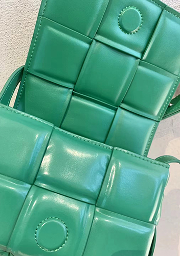 Mia Plaid Square Leather Shoulder Mini Bag Racing Green
