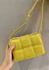 Mia Plaid Square Leather Shoulder Mini Bag Yellow
