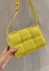 Mia Plaid Square Leather Shoulder Mini Bag Yellow