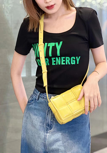 Mia Plaid Square Leather Shoulder Mini Bag Yellow