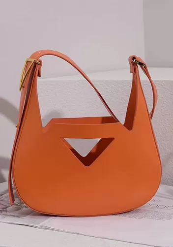 The JAB Leather Shoulder Bag Orange
