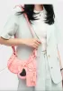 The Route 66 XS Gold Studded Faux Leather Shoulder Bag Pink