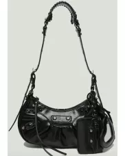 The Route 66 XS Studded Faux Leather Shoulder Bag Black