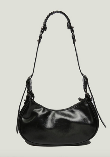 The Route 66 XS Studded Faux Leather Shoulder Bag Black