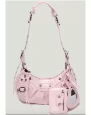 The Route 66 XS Studded Faux Leather Shoulder Bag Pink