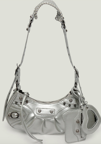 The Route 66 XS Studded Faux Leather Shoulder Bag Silver