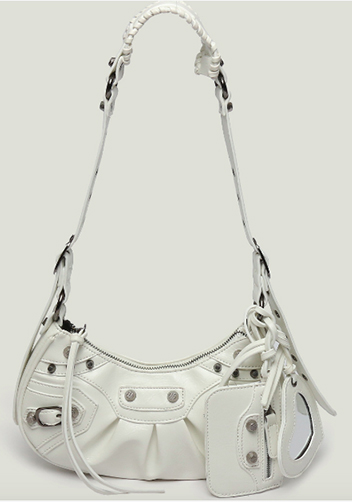 The Route 66 XS Studded Faux Leather Shoulder Bag White