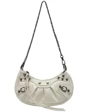 The Route Mini Studded Faux Leather Shoulder Bag White