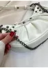 The Route Mini Studded Faux Leather Shoulder Bag White