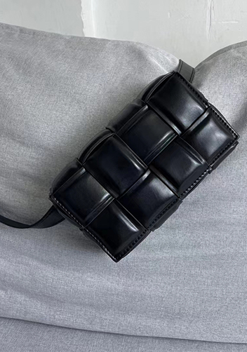 Mia Padded Leather Belt Bag Black