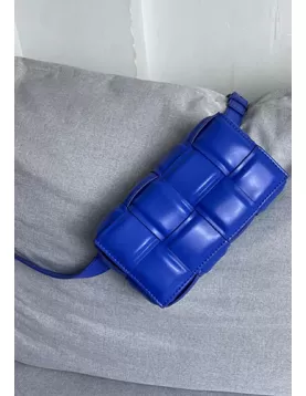 Mia Padded Leather Belt Bag Blue