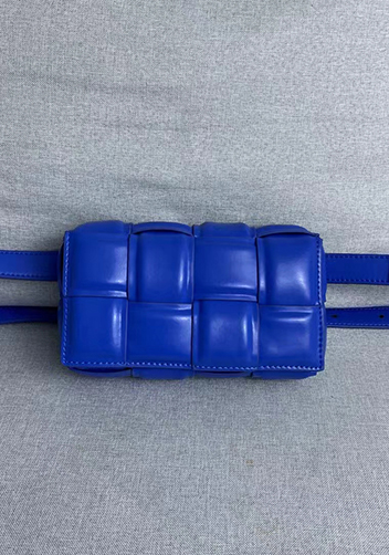 Mia Padded Leather Belt Bag Blue