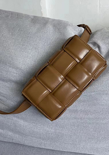 Mia Padded Leather Belt Bag Camel