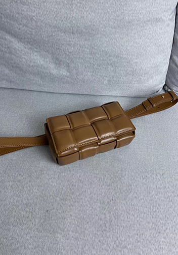 Mia Padded Leather Belt Bag Camel