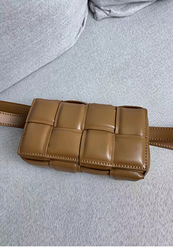 Mia Padded Leather Belt Bag Camel