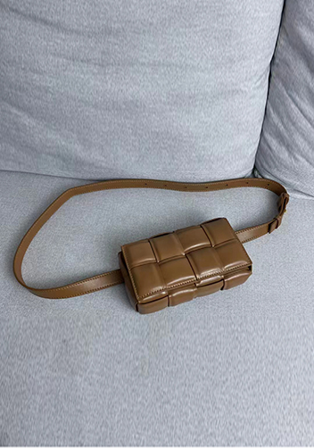 Mia Padded Leather Belt Bag Camel
