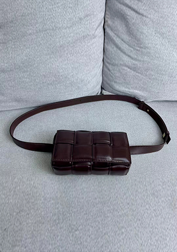 Mia Padded Leather Belt Bag Chocolate