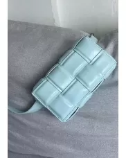 Mia Padded Leather Belt Bag Light Blue