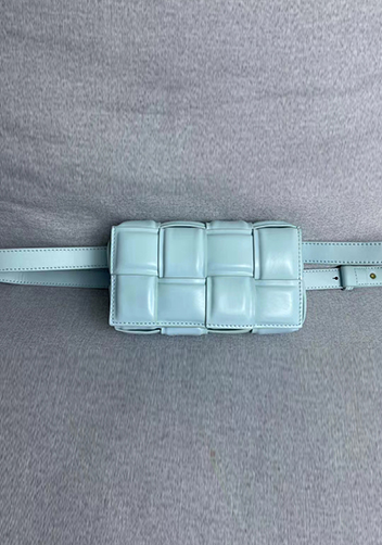 Mia Padded Leather Belt Bag Light Blue