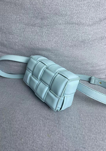 Mia Padded Leather Belt Bag Light Blue