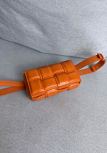 Mia Padded Leather Belt Bag Orange
