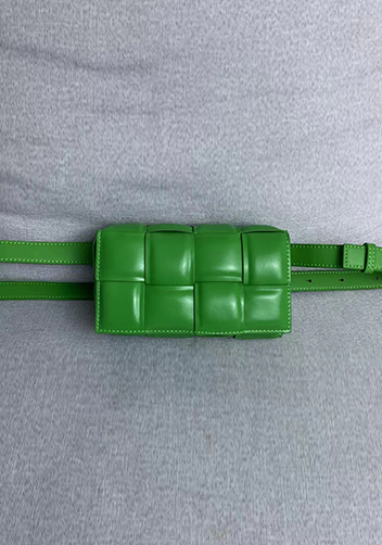 Mia Padded Leather Belt Bag Green Parakeet