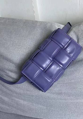 Mia Padded Leather Belt Bag Purple