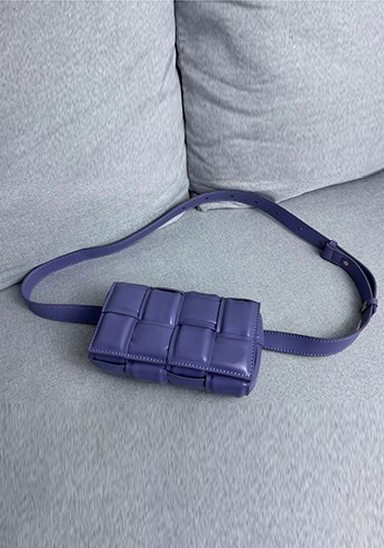 Mia Padded Leather Belt Bag Purple