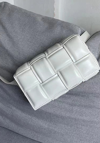 Mia Padded Leather Belt Bag White