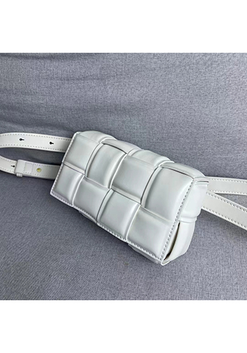 Mia Padded Leather Belt Bag White