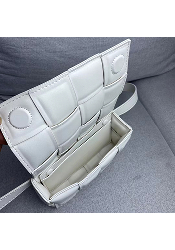 Mia Padded Leather Belt Bag White