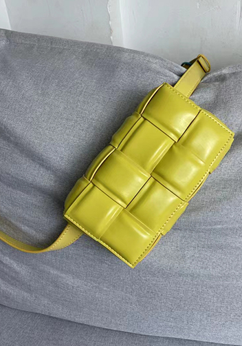 Mia Padded Leather Belt Bag Yellow