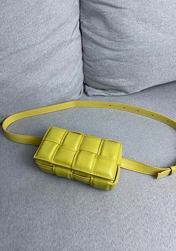 Mia Padded Leather Belt Bag Yellow