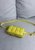 Mia Padded Leather Belt Bag Yellow
