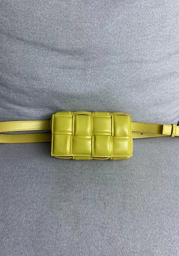 Mia Padded Leather Belt Bag Yellow