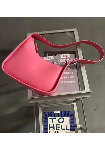 Luna Half Moon Leather Shoulder Bag Barbie