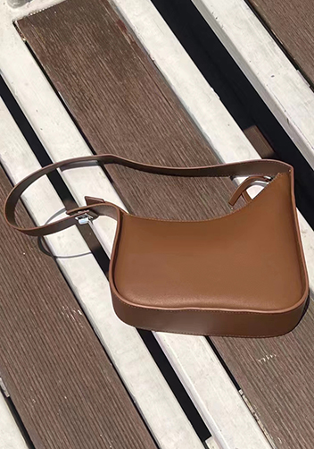 Luna Half Moon Leather Shoulder Bag Camel
