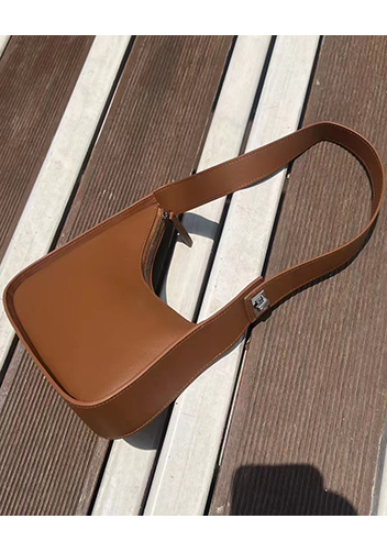 Luna Half Moon Leather Shoulder Bag Camel
