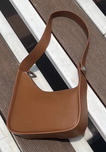 Luna Half Moon Leather Shoulder Bag Camel