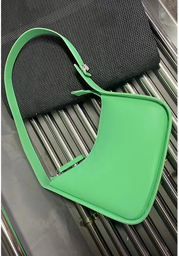 Luna Half Moon Leather Shoulder Bag Green