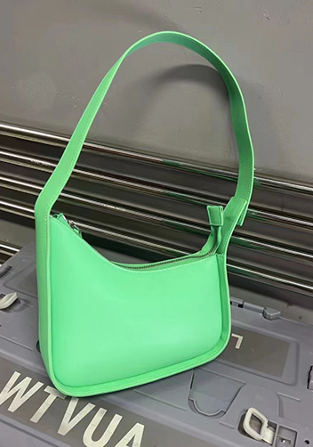 Luna Half Moon Leather Shoulder Bag Green