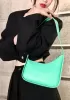Luna Half Moon Leather Shoulder Bag Green