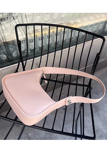 Luna Half Moon Leather Shoulder Bag Pink