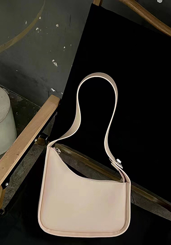 Luna Half Moon Leather Shoulder Bag Pink