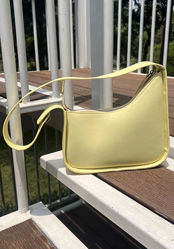 Luna Half Moon Leather Shoulder Bag Yellow